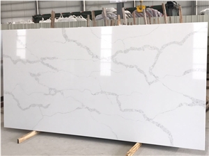 Ms7002 High Quality Calacatta White Quartz Slabs