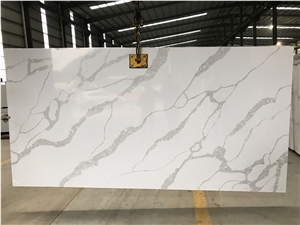 Ms7003 White Calacatta Stable Quartz Stone Slabs