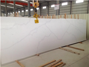 Ms7004 Bookmatch Veins Calacatta Quartz Slabs