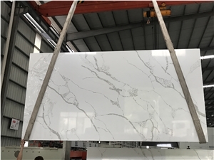 Ms7006 Popular Calacatta Artificial Quartz Slabs