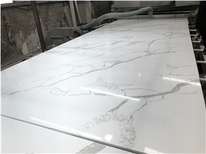 Ms7006 Popular Calacatta Artificial Quartz Slabs
