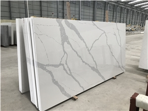 Ms7008 Calacatta Quartz Countertops Slabs
