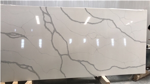 Ms7201 Polishing Surface Calacatta Quartz Slabs