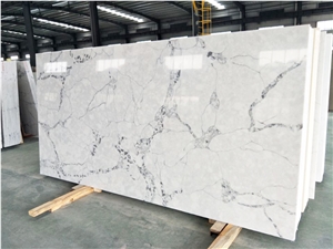 Ms7301 Popular Calacatta Type Quartz Slabs 3cm