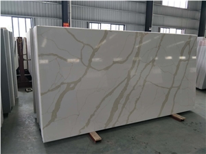 Ms7381 China Man Made Stone Calacatta Gold Quartz
