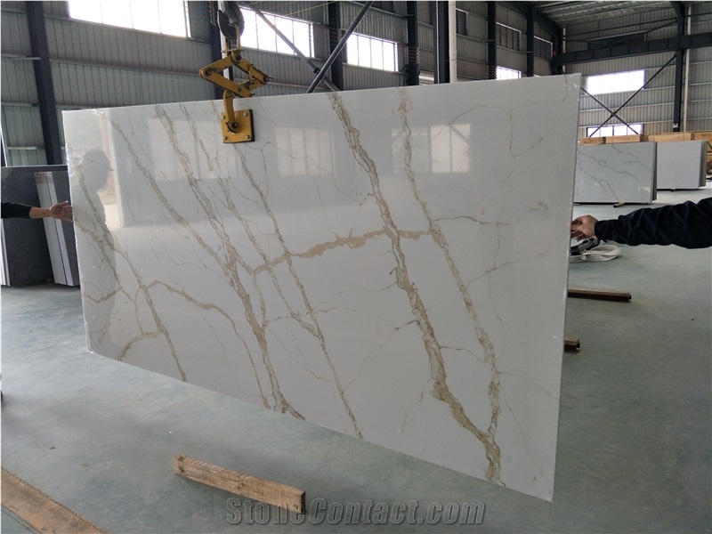 Ms7382 Customized Slabs Calacatta Gold Quartz