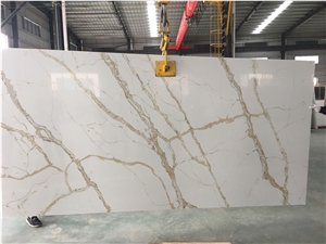 Ms7382 Customized Slabs Calacatta Gold Quartz