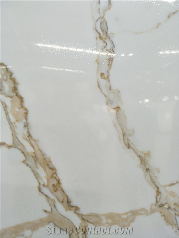 Ms7382 Customized Slabs Calacatta Gold Quartz