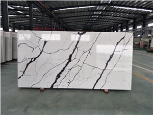 Ms7388 Purple Calacatta Quartz Stone Slabs