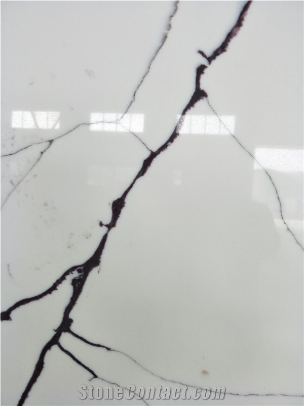 Ms7388 Purple Calacatta Quartz Stone Slabs