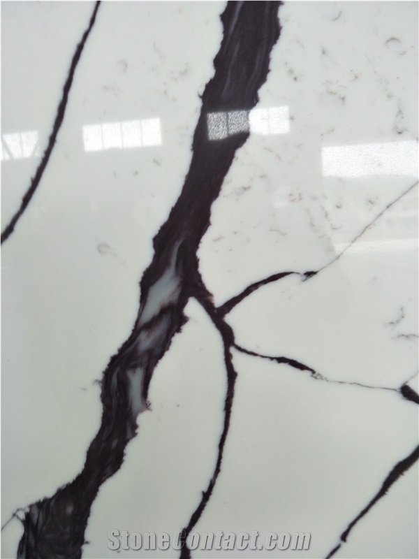 Ms7388 Purple Calacatta Quartz Stone Slabs