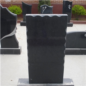 Natural Stone Black Granite Carving Tombstone