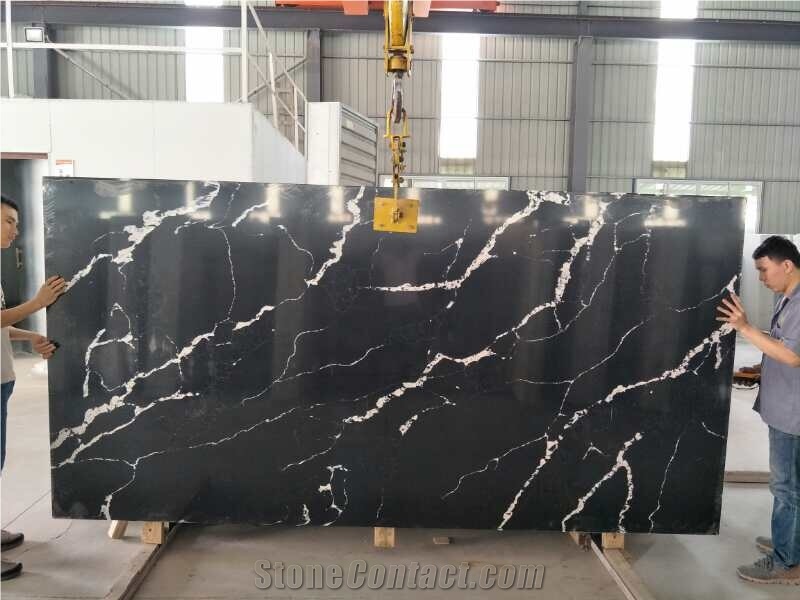 Nero Marquine Quartz Artificial Countertop,Bar Top