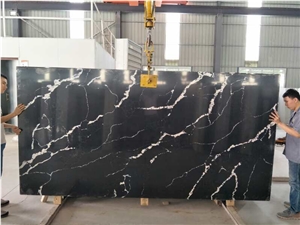 Nero Marquine Quartz Artificial Countertop,Bar Top