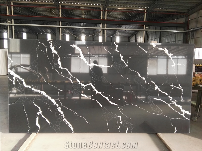 Nero Marquine Quartz Artificial Countertop,Bar Top