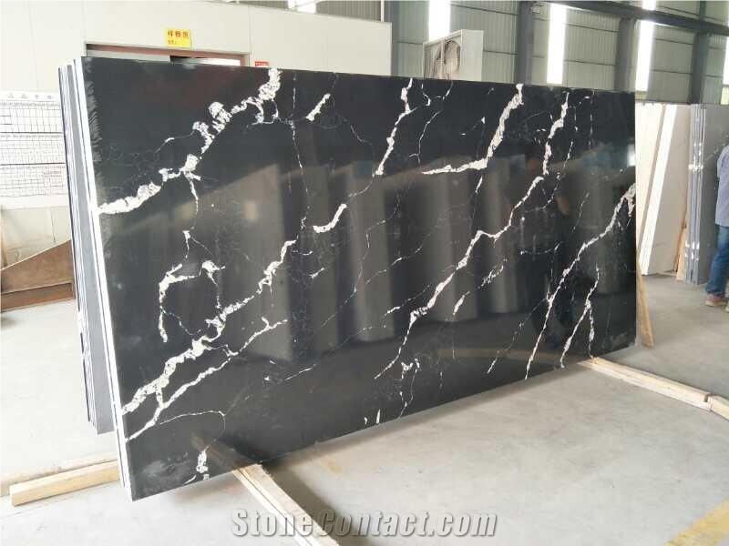Nero Marquine Quartz Artificial Countertop,Bar Top