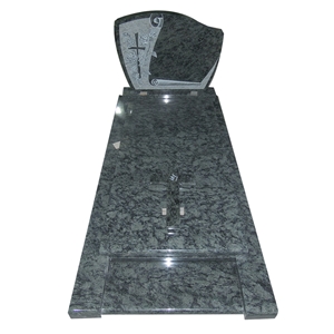 New Aurora Granite Tombstone with Angel Carving