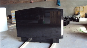 Polished Absolute Shanxi Black Granite Headstone