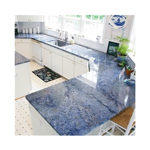 Polished Azul Bahia Granite Slab