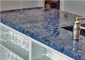 Polished Azul Bahia Granite Slab