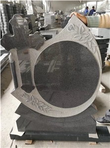 Polished Grey Granite Cross Single Monuments