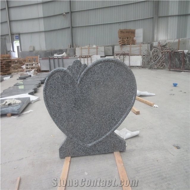Polished Grey Heart Shape Headstones