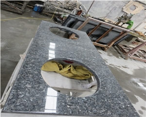 Polishing Blue Pearl Granite Bathroom Vanity Top