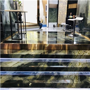Popular Dreaming Peacock Green Marble Stair Riser