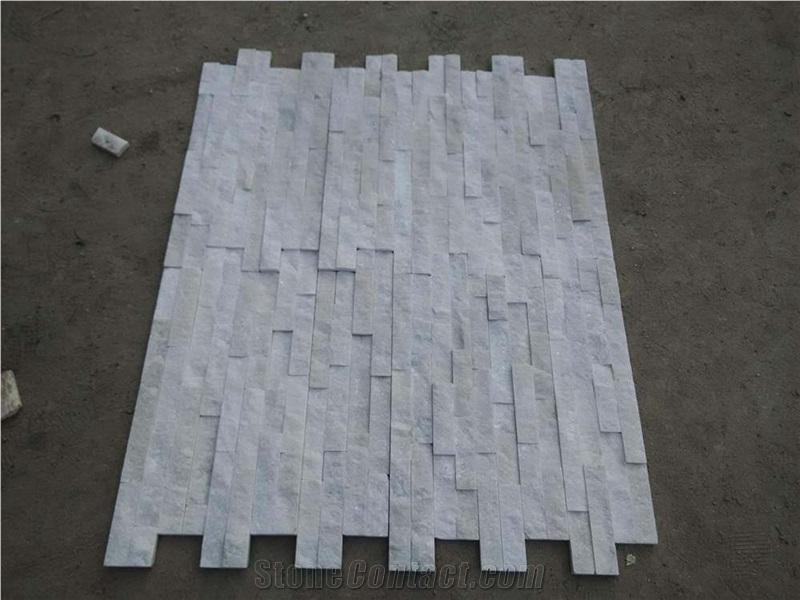 Pure White Quartz Ledgestone Veneer Stacked Stone