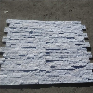 Pure White Quartz Ledgestone Veneer Stacked Stone
