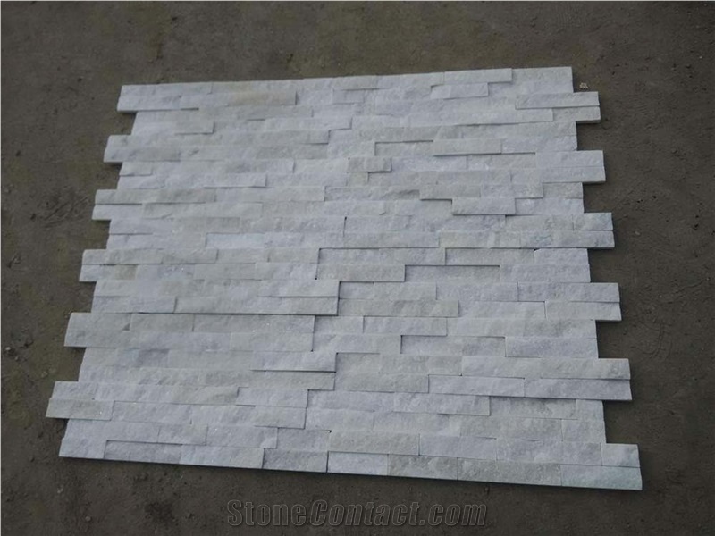 Pure White Quartz Ledgestone Veneer Stacked Stone