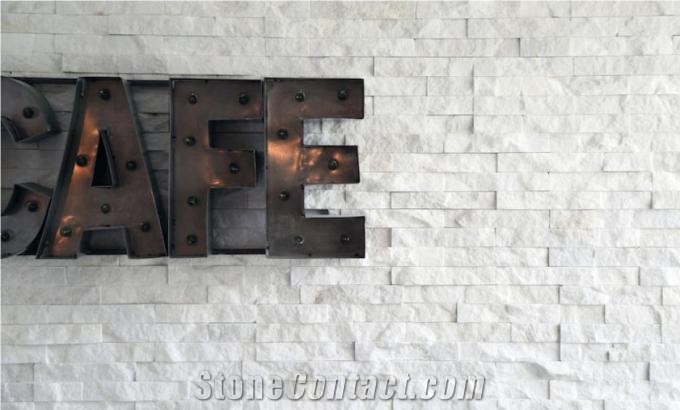 Pure White Quartz Ledgestone Veneer Stacked Stone