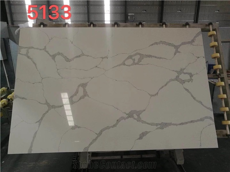 Quartz Wall Covering Slab White Calacatta Veins