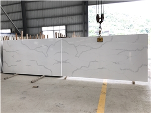 Quartz White Calacatta Stone Slabs for Wall