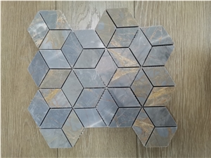 Rhombus 3d Marble Mosaic Art for Wall Application