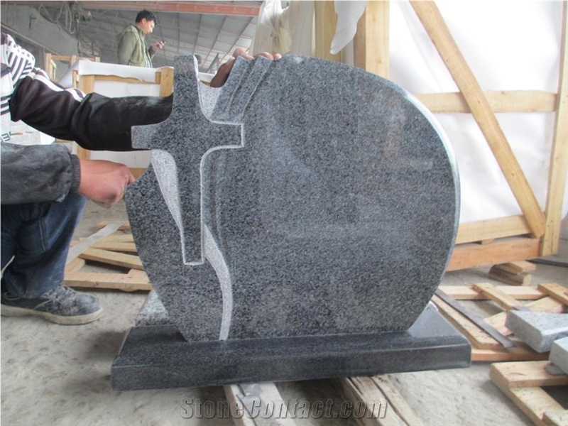 Shangdang Dark G654 Granite Tombstone Poland Style