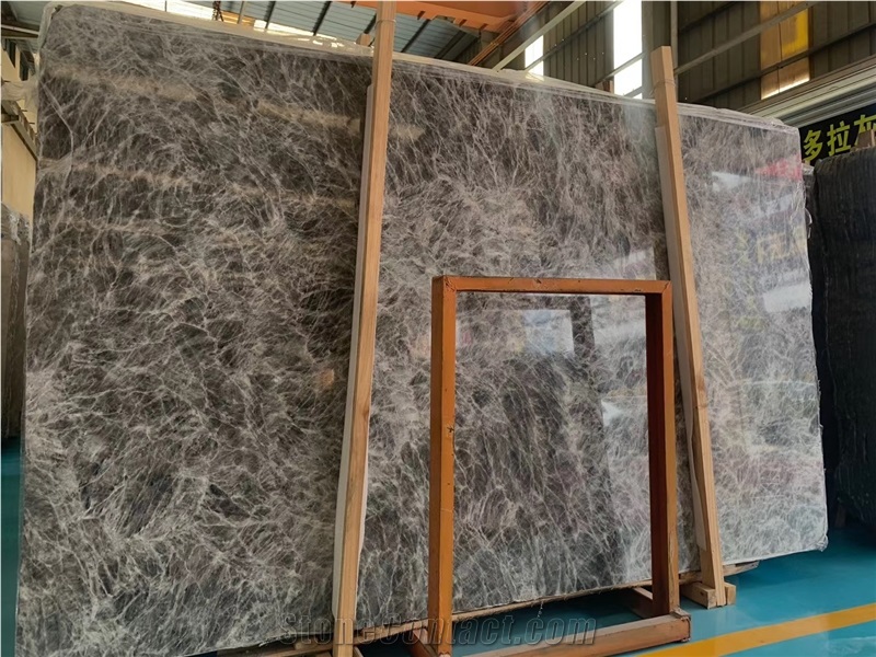 Snow Mountain Silver Fox Grey Marble Stair Tiles