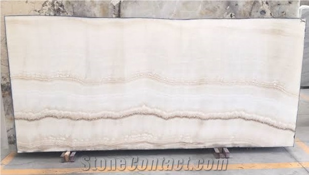 Turkey White Onyx Slab Backlight Vein Cut