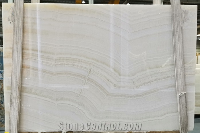 Turkey White Onyx Slab Backlight Vein Cut