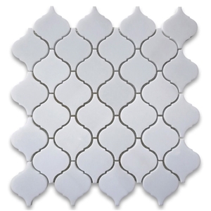 White Marble Medium Arabesque Baroque Lantern Tile