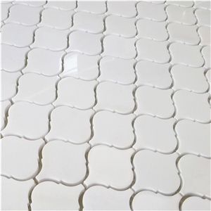 White Marble Medium Arabesque Baroque Lantern Tile