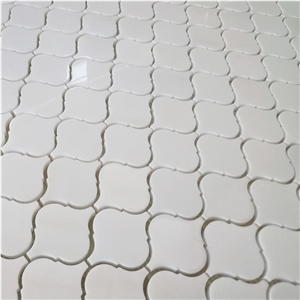White Marble Medium Arabesque Baroque Lantern Tile