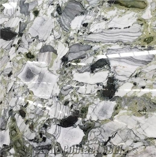 China Ice Green Decoration Marble Slab for Design