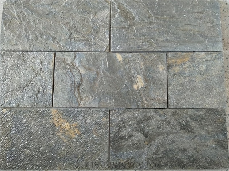Deoli Green Slate Tiles, Gold Green Slate