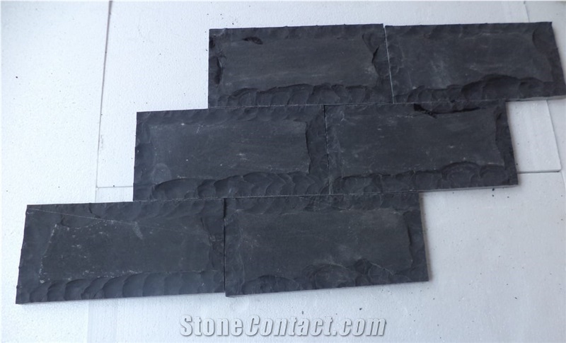 Indian Black Limestone Mushroom Finish Wall Tiles
