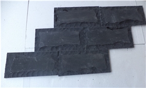 Indian Black Limestone Mushroom Finish Wall Tiles