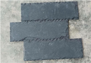 Indian Black Limestone Mushroom Finish Wall Tiles