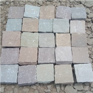 Yellow Multi Color Sandstone Cobble Stones
