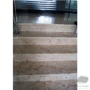 Turkish Rose Marble Stair Threshold