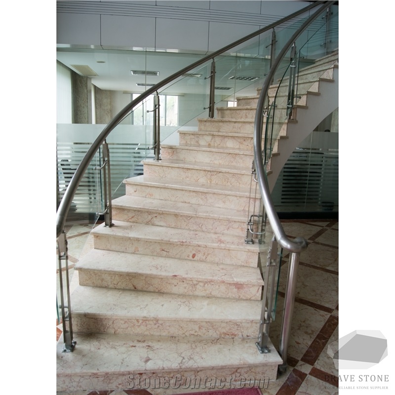 Turkish Rose Marble Stair Threshold